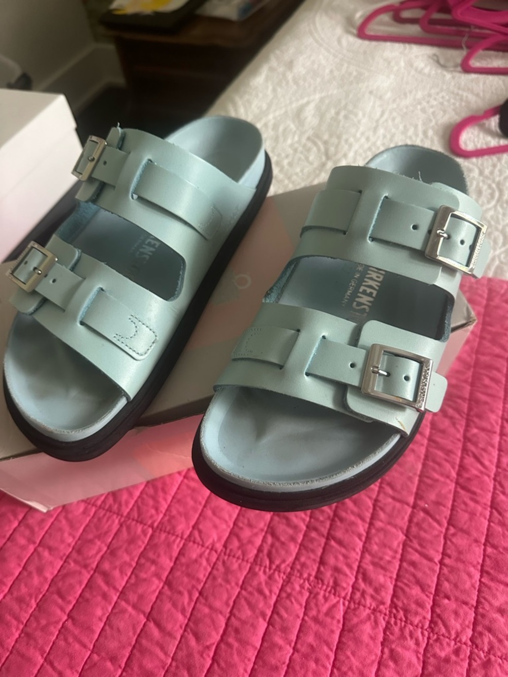 Birkenstock Mint Double-Buckle Slide Sandals